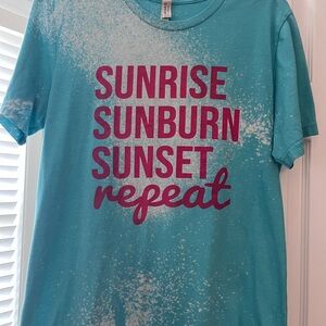 Bella Canvas Aqua and White Speckled Tie-Dye Tee